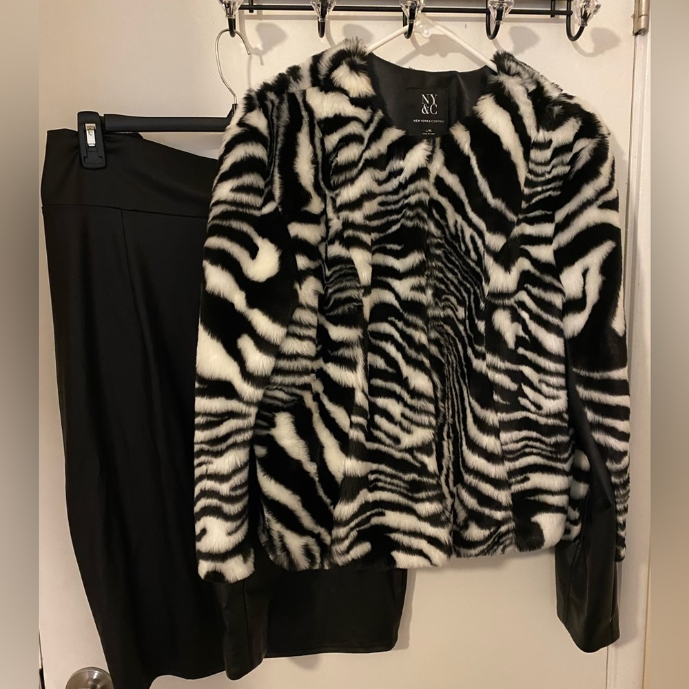 Faux fur Jacket and Faux Leather Jacket